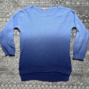 Kier + J Cashmere Ombre Blue Pullover Sweater Women's Size Small